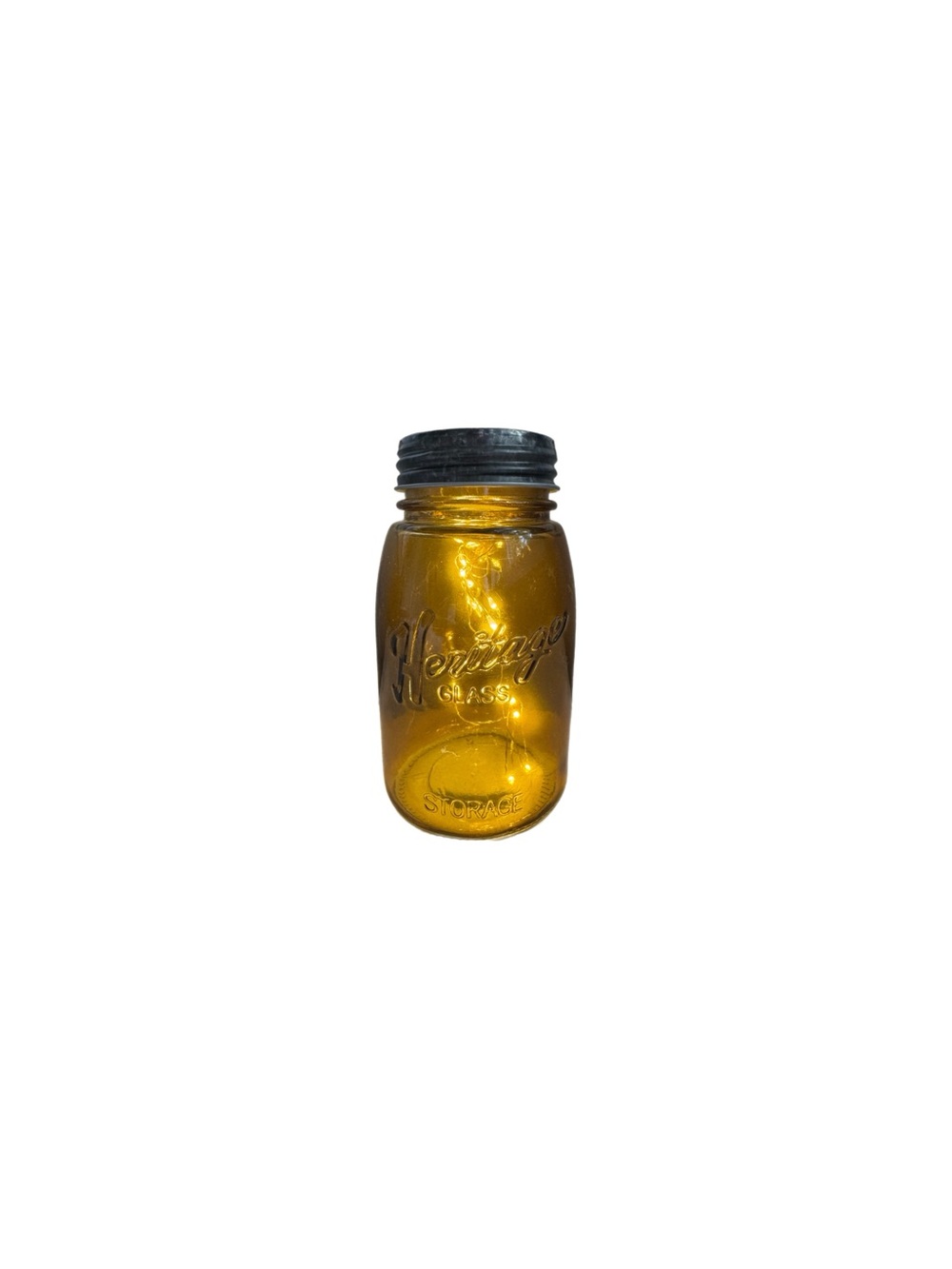 Heritage Amber Glass Jar with Embossed Logo